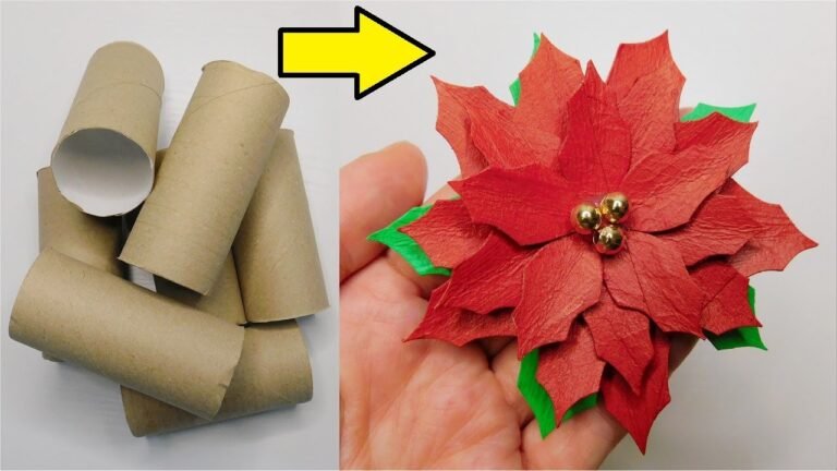 DIY Paper Poinsettia Ornament Tutorial